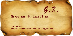 Gresner Krisztina névjegykártya